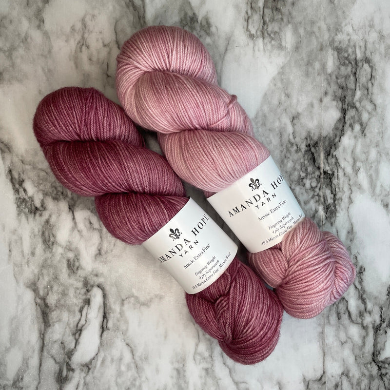 Way Leads on to Way MKAL Duo - Blushed Plum & OOAK Blush,  Aussie Extra Fine Fingering