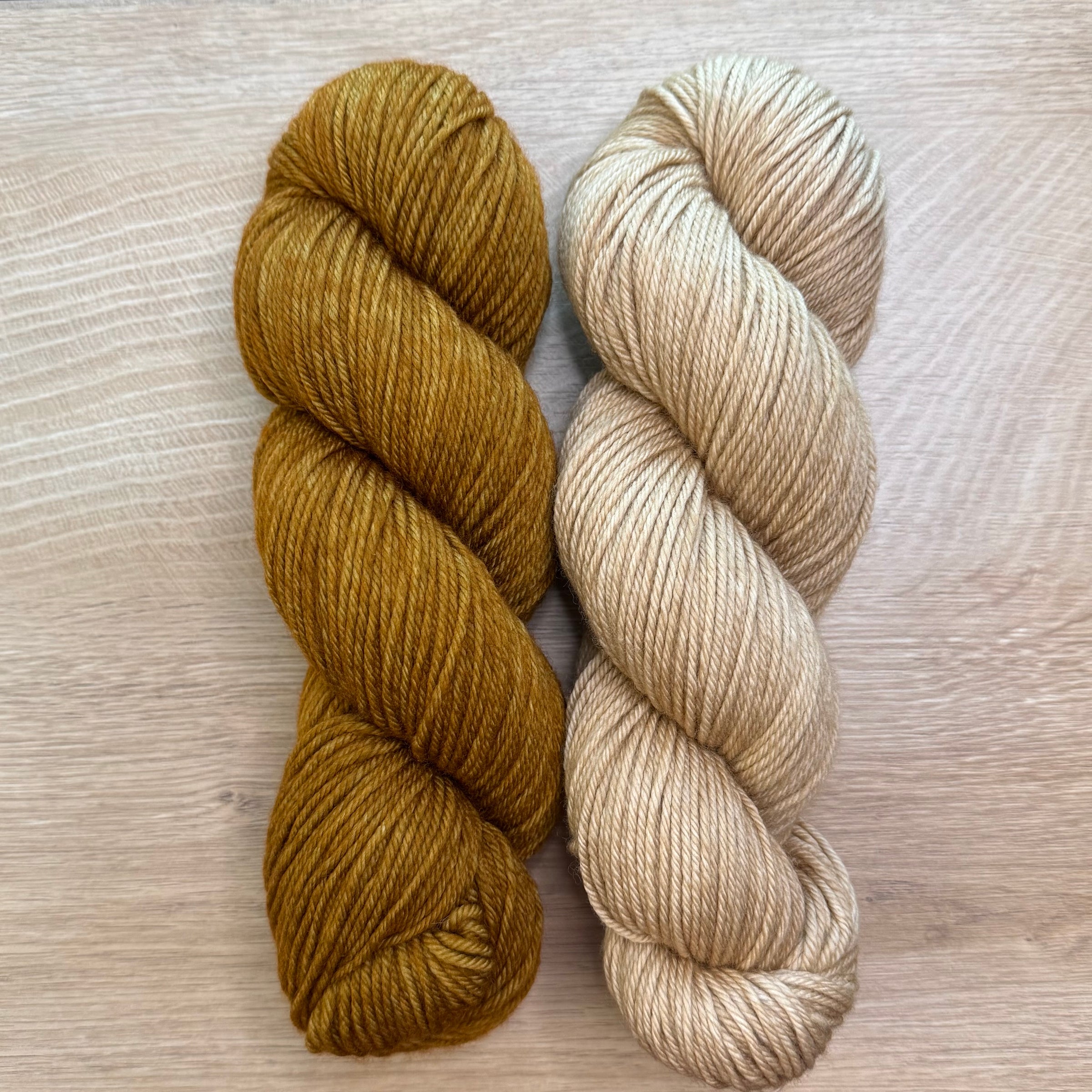 Bronze & Warm Taupe Duo on Aussie Extra Fine DK with Nylon