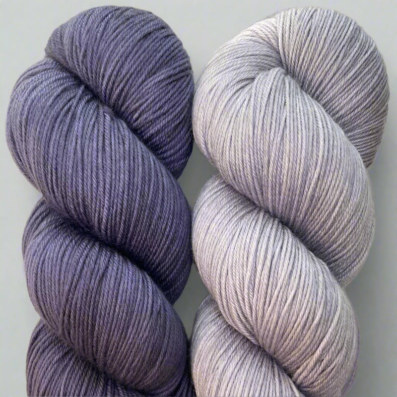 Moon Mint by Andrea Mowry HIdcote & French Lavender on Aussie Extra Fine Fingering