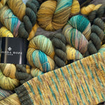 The Kiss (by Gustav Klimt) Sock Set in Aussie Extra Fine Sock, 100 Gram Full Skein & 2 Coordinating 20 Gram Minis & Notions