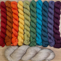 Tabby Road MKAL 2026 (by Casapinka) Aussie Extra Fine Sock with Nylon 10 Mini set #8 with 1 Full Skein of Cashmere Pearl & 1 Cat Stitch Marker