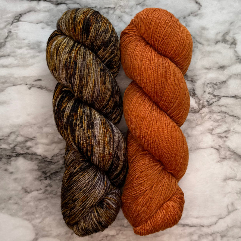 Danae & Burnt Orange Duo in Aussie Extra Fine Fingering