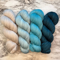Believe: An MKAL the Lasso Way by Lyrical Knits “Don't You Dare Settle for Fine” Set on Aussie Extra Fine Fingering + 1 Themed Stitch Marker *Pattern NOT Included* All preorders will ship out February 17th