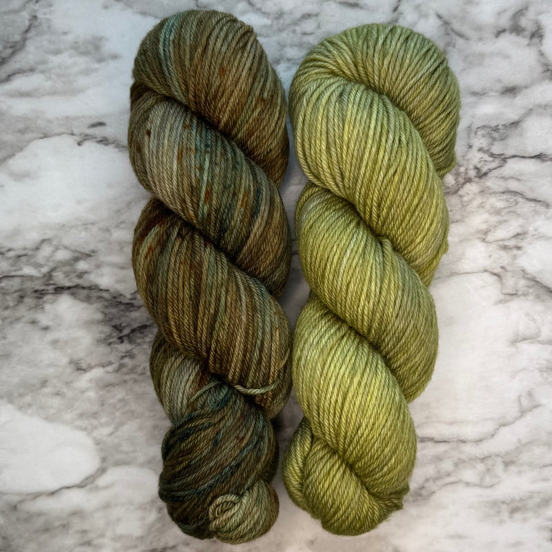 Camo & Vert Duo on Aussie Extra Fine DK with Nylon