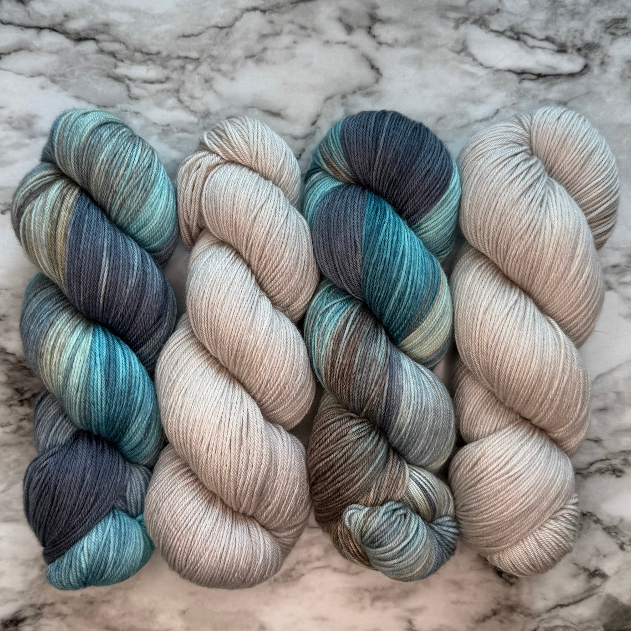 Sail Away & Cashmere Pearl, Aussie Extra Fine Fingering