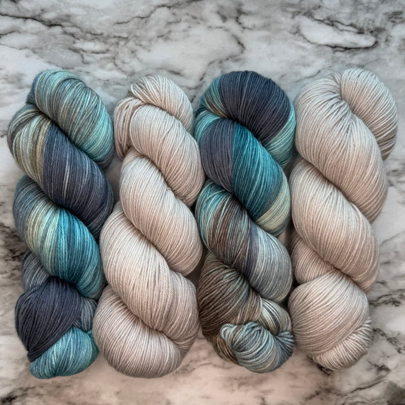 Sail Away & Cashmere Pearl, Aussie Extra Fine Fingering