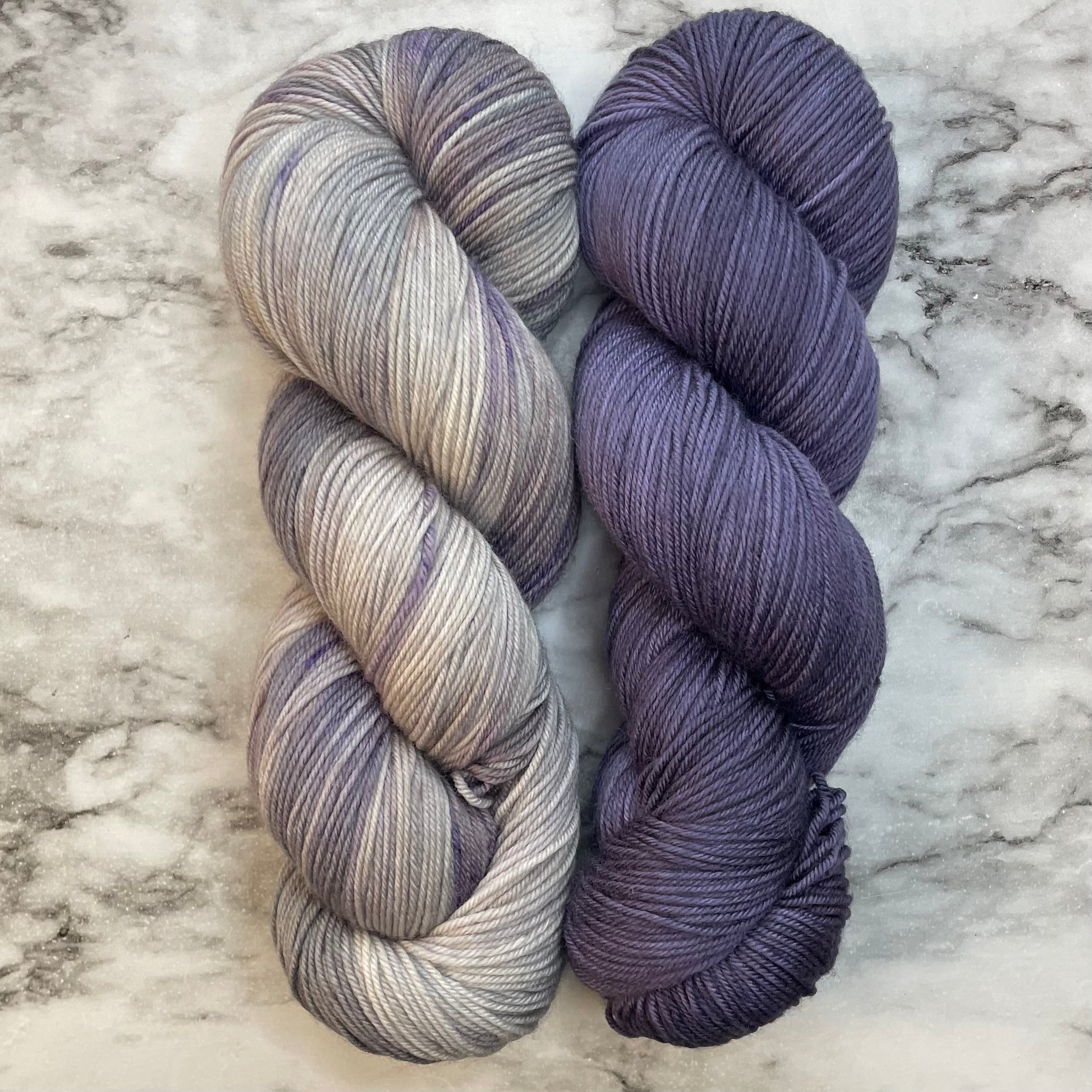 Lilac & Hidcote Lavender Duo, Aussie Extra Fine Fingering