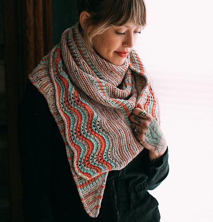 Melt Shawl (by Andrea Mowry) Yarn Bundle in DK with Nylon with 3 