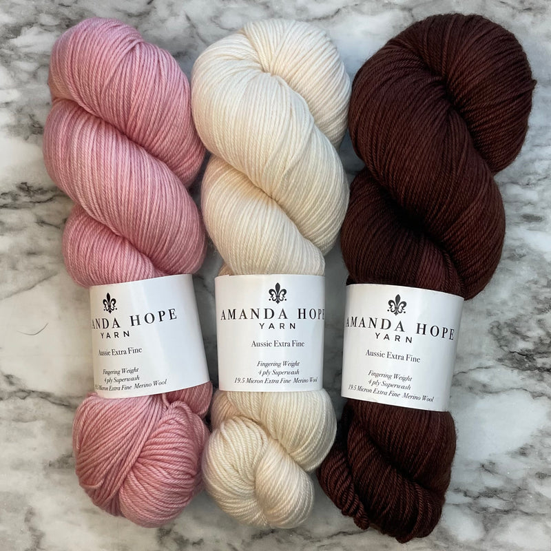 Neapolitan OOAK Trio in Aussie Extra Fine Fingering 4 ply