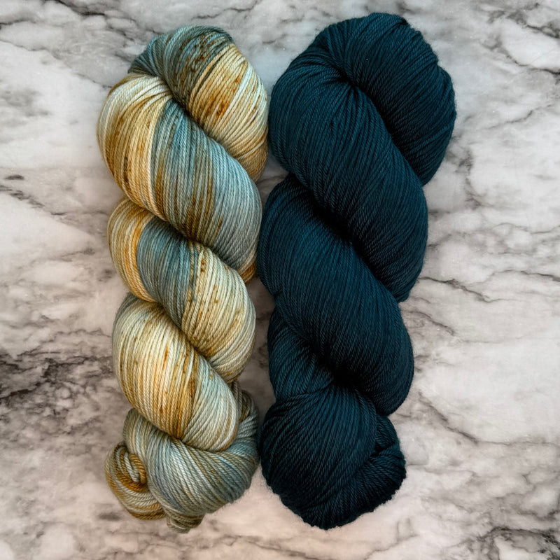 Tide Pool & The Tealiest Duo in Aussie Extra Fine Fingering