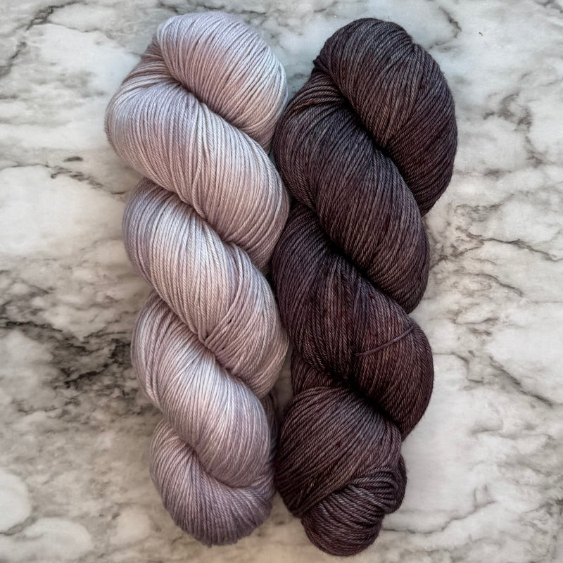 Dusk and Dawn & Mauve Ice Duo in Aussie Extra Fine Fingering