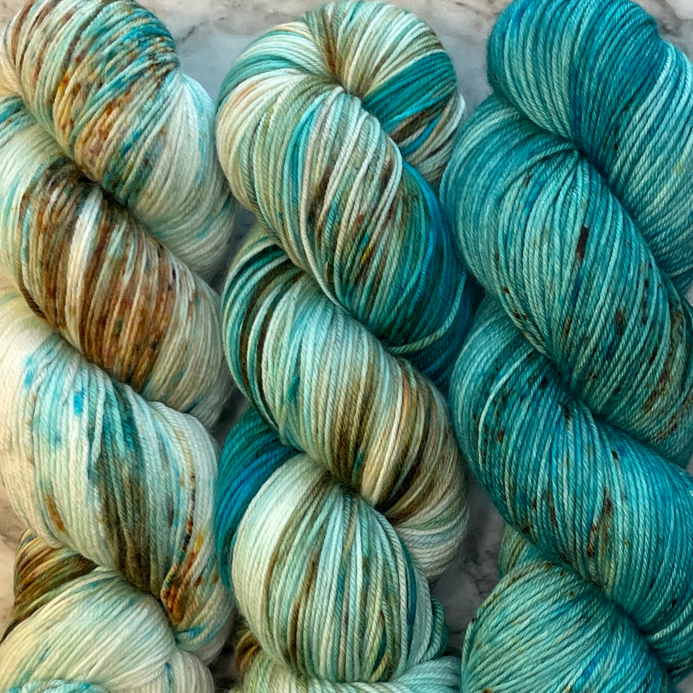 Mesmerizing Mermaid Shawl by Stephen West, 5 Full Skein Fade on Aussie Extra Fine Fingering & 1 Mermaid Stitch Marker