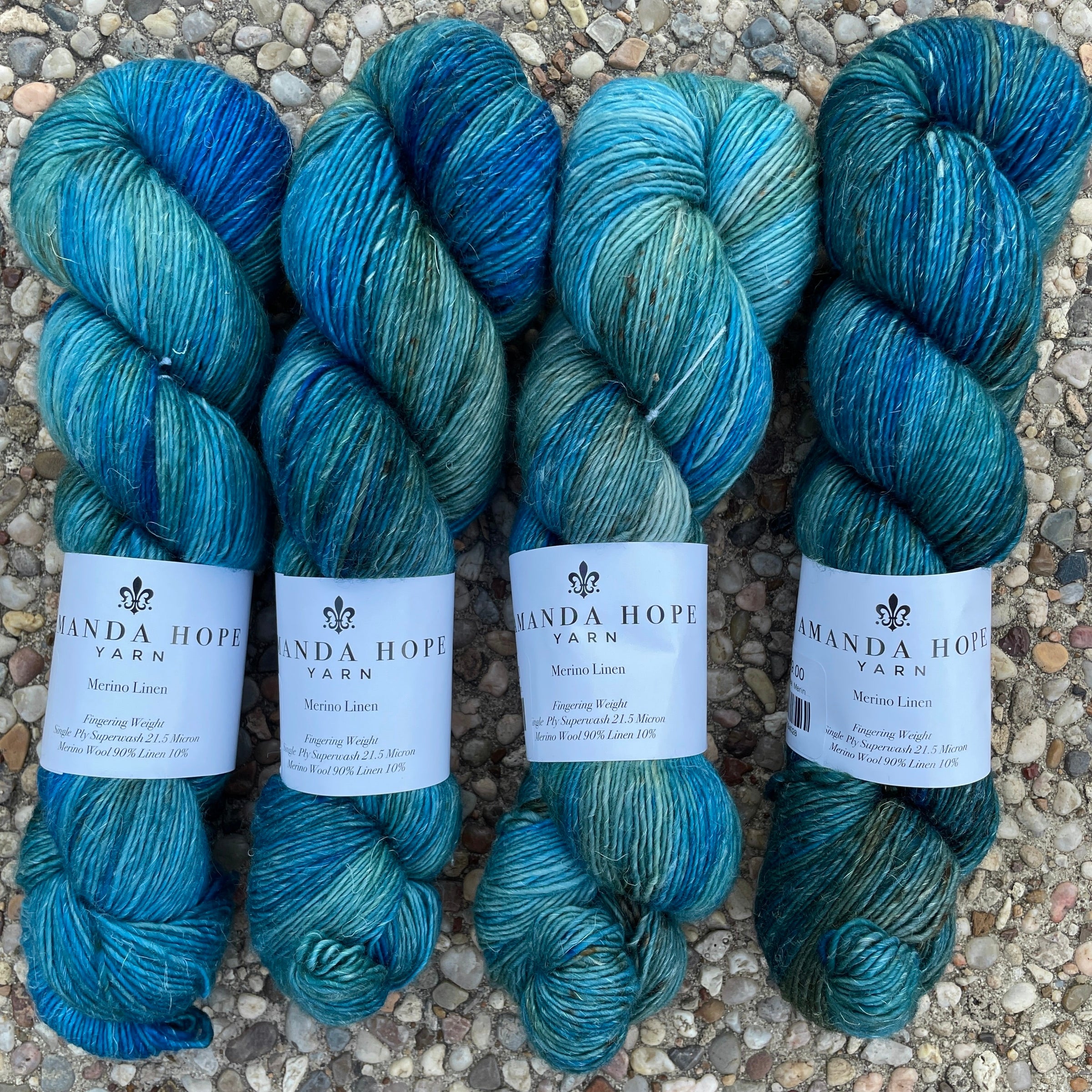Deep Sea, Merino Linen Fingering Weight