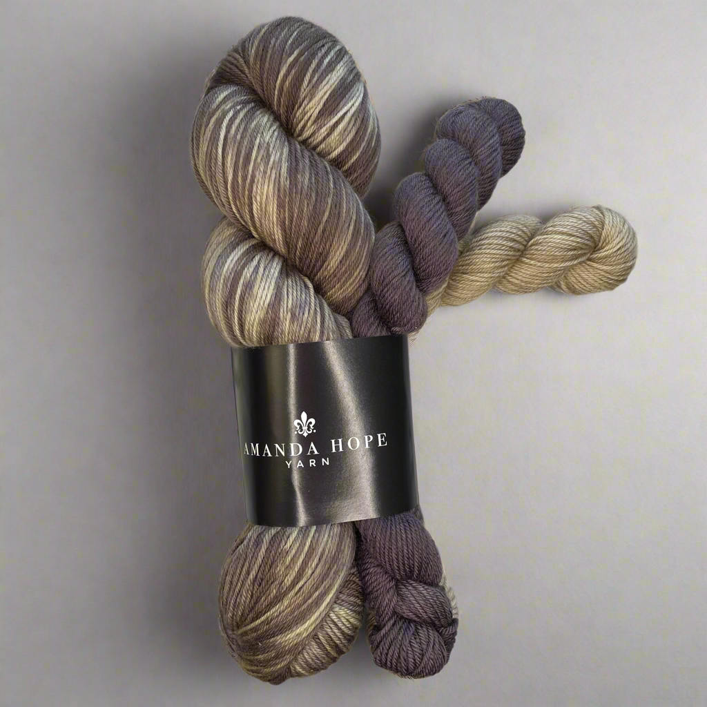 Aubergine Twist Sock Set with  Progress Keeper,  Aussie Extra Fine Sock with Nylon Sock Set