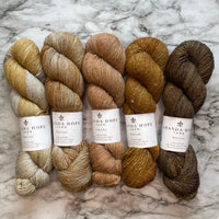 Faded Undulation Shawl (by Stephen West) Burnished Gradient Quintet in Single Ply MERINO LINEN Fingering *dyed to order*