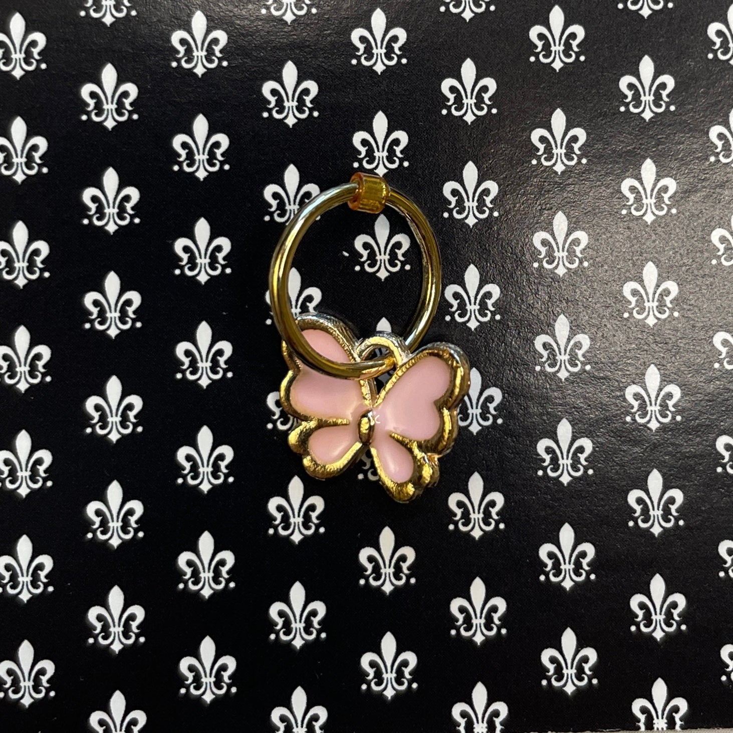 Pink Enamel Butterfly Stitch Marker