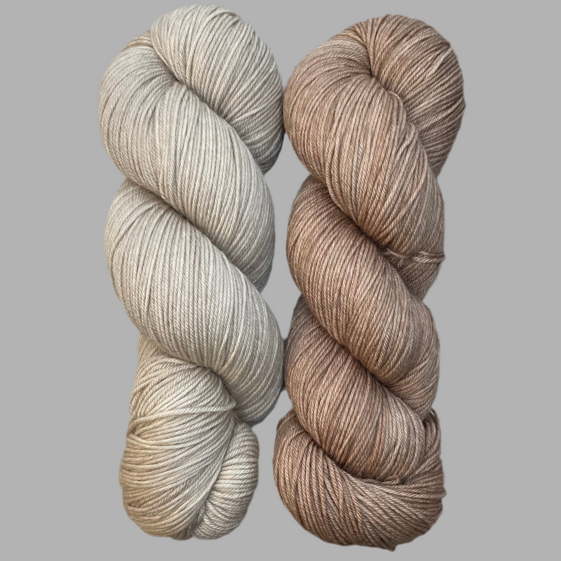 Cashmere Pearl & OOAK Khaki, Aussie Extra Fine Fingering