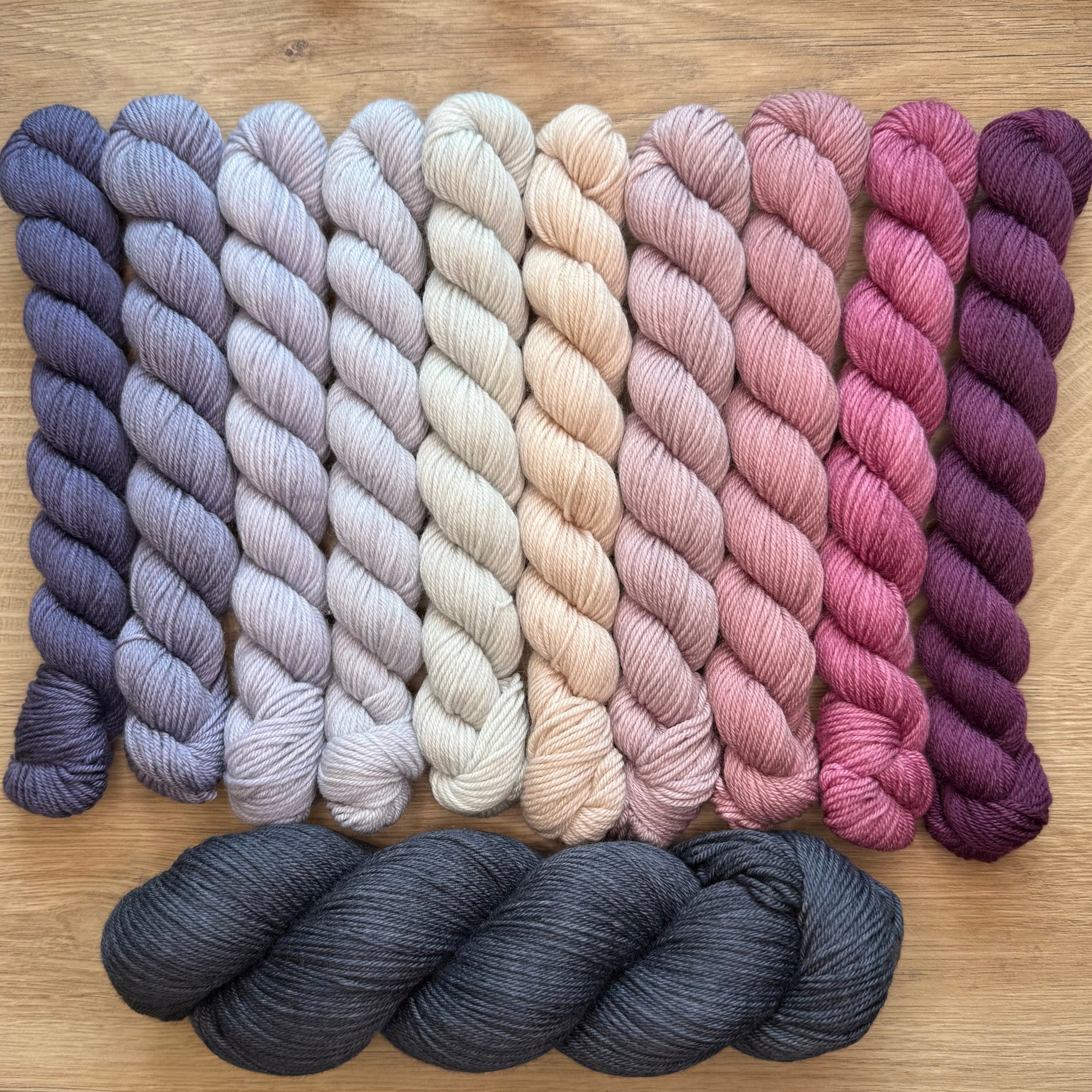 Tabby Road MKAL 2026 (by Casapinka) Aussie Extra Fine Sock with Nylon 10 Mini set #4 with 1 Full Skein of After Midnight & 1 Cat Stitch Marker