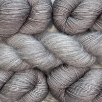 Milton Cardigan Yarn Bundle, Steel in Aussie Extra Fine Sport (MC) and Mohair Silk (CC), FREE US SHIPPING!