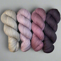 Only Yarn In the Building MKAL by Lyrical Knits "I’d rather be dead than boring" (Cashmere Pearl, Musk Mallow, Plum Mauve, Aubergine)on Aussie Extra Fine Fingering + 1 Killer Stitch Marker!*Pattern NOT Included*
