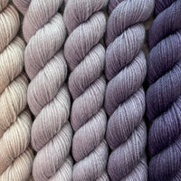 Champ de Lavande 5 Gradient Minis, (Five 20 gram skeins) Aussie Extra Fine Sock with Nylon