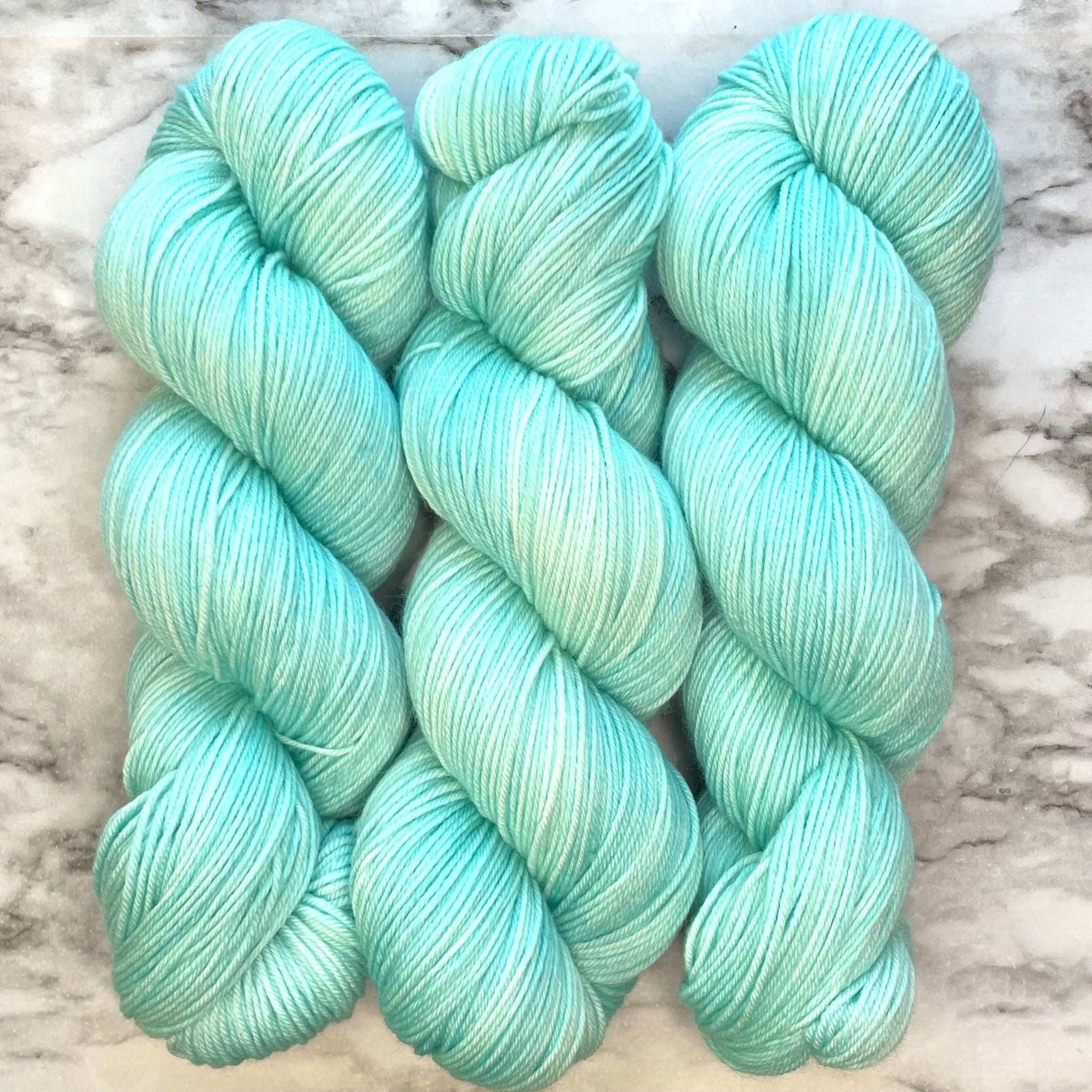 Pale Fountain Blue on Aussie Extra Fine Fingering