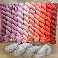 Tabby Road MKAL 2026 (by Casapinka) Aussie Extra Fine Sock with Nylon 10 Mini set #7 with 1 Full Skein of Cashmere Pearl & 1 Cat Stitch Marker