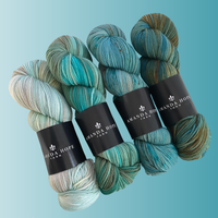 Nordic Seas Quartet - Dragon Lore 2 (designed by Alexandra Davidoff) in Aussie Extra Fine DK with Nylon, + 1 Dragon Stitch Marker, [Pattern is NOT included]