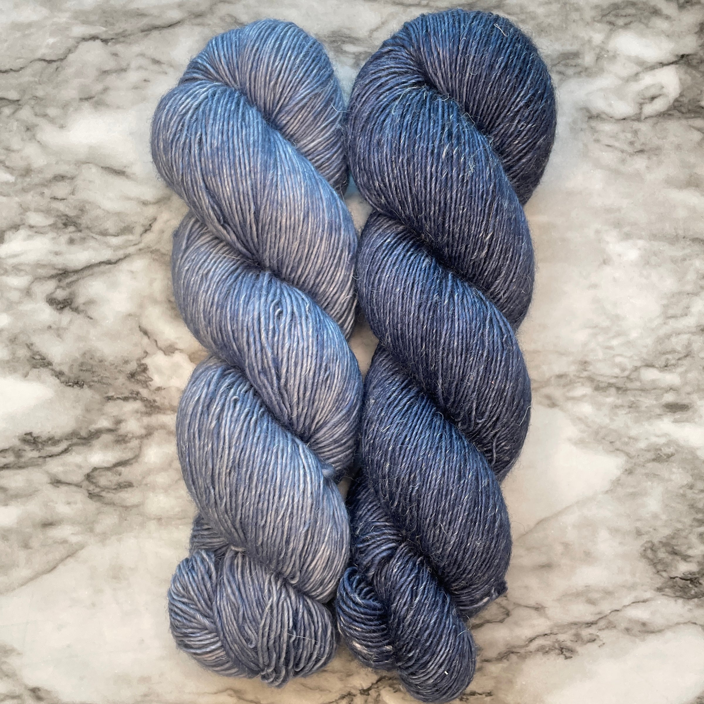 Denim Duo in Merino Linen Fingering Weight