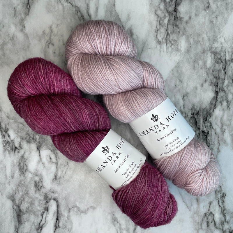 Way Leads on to Way MKAL Duo - Musk Mallow + OOAK Serendipity,  Aussie Extra Fine Fingering