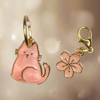 Cat stitch marker and blossom progress keeper