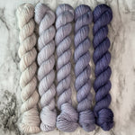 Champ de Lavande 5 Gradient Minis, (Five 20 gram skeins) Aussie Extra Fine Sock with Nylon