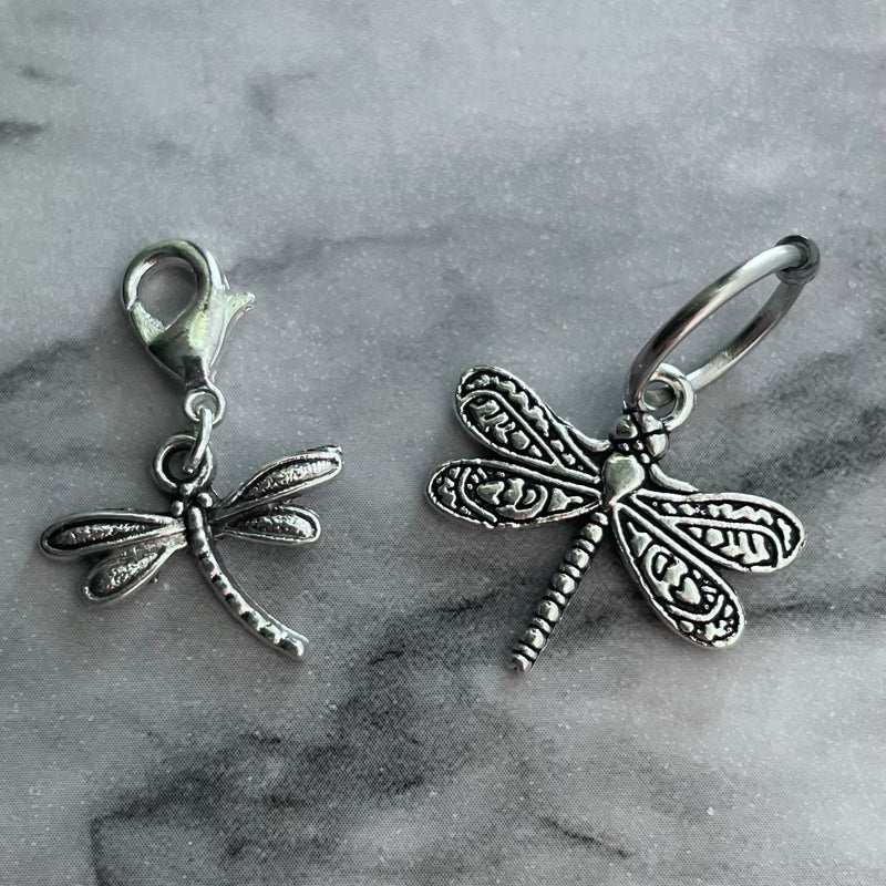 Dragonfly Pair, Stitch Marker & Progress Keeper