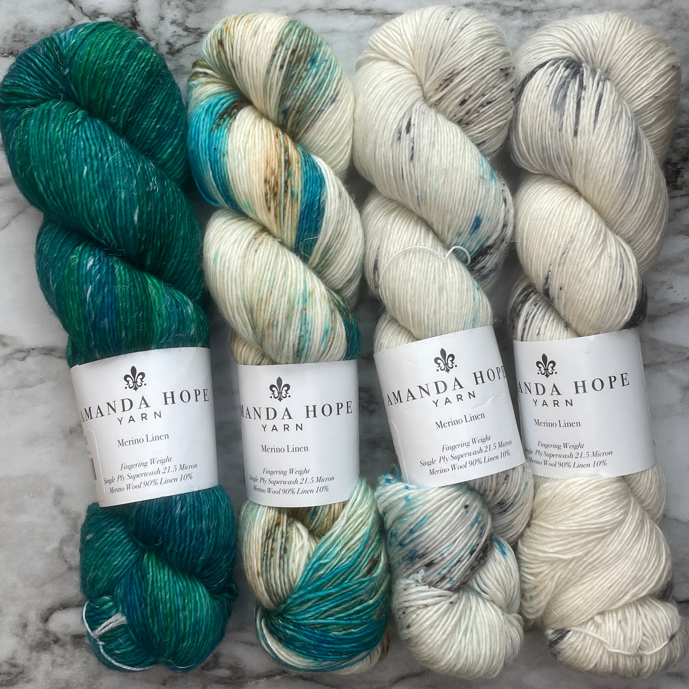 OOAK Turquoise Fade Quartet Kit in Merino Linen