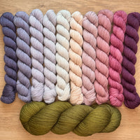 Tabby Road MKAL 2026 (by Casapinka) Aussie Extra Fine Sock with Nylon 10 Mini set #4 with 1 Full Skein of Bottle Green & 1 Cat Stitch Marker