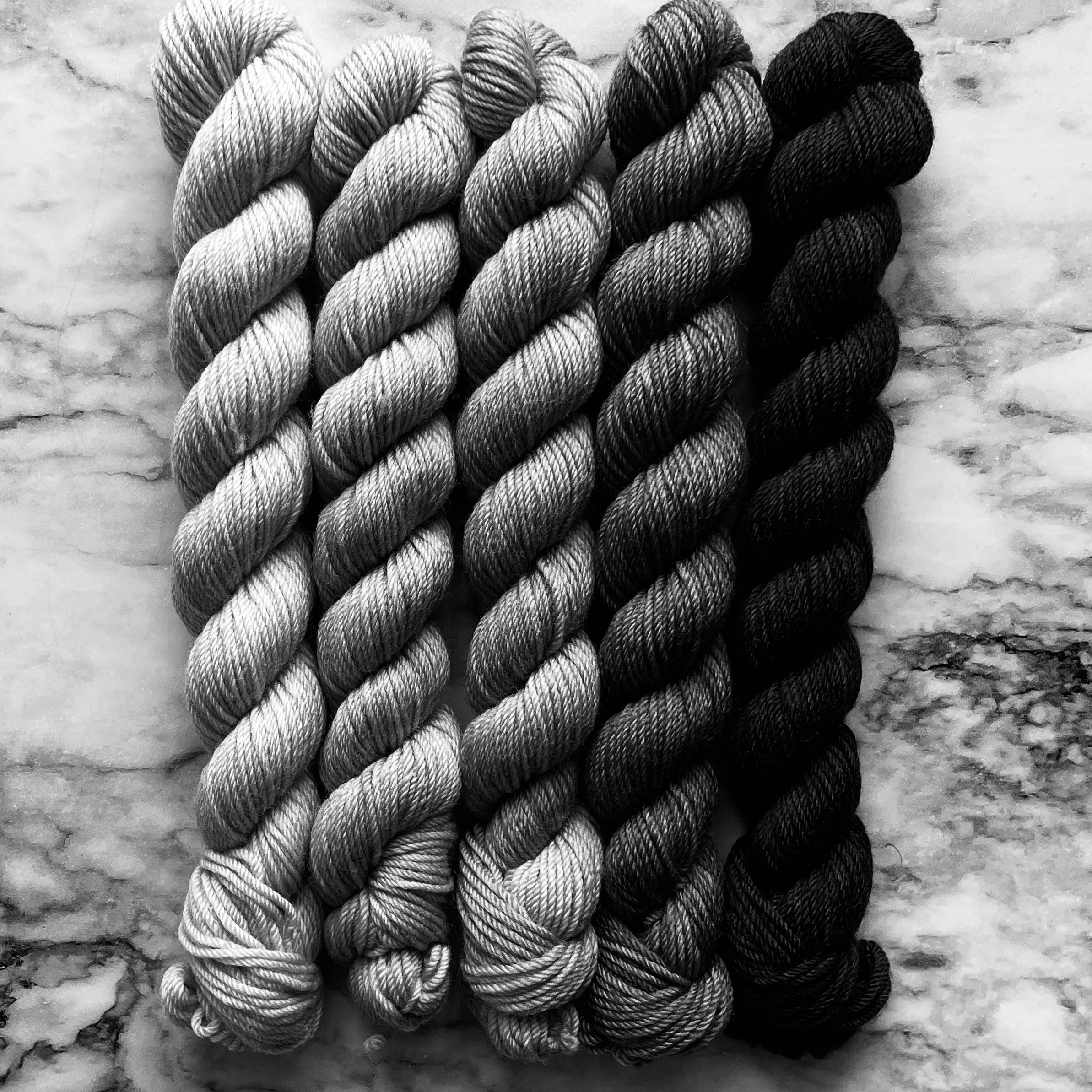 Heather Moorland 5 Gradient Minis, (Five 20 gram skeins) Aussie Extra Fine Sock with Nylon