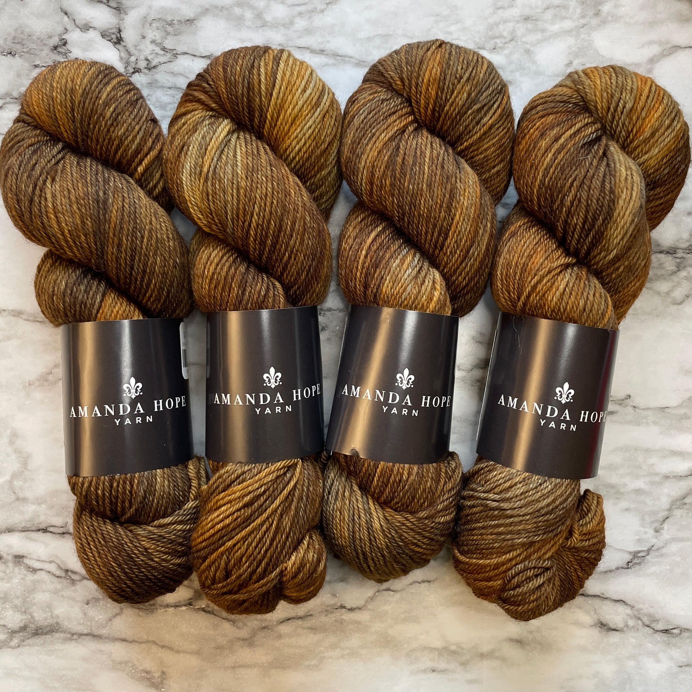 Oil Rubbed Bronze Dragon Lore 2 (designed by Alexandra Davidoff shown in Nordic Seas Quartet) in Aussie Extra Fine DK with Nylon, + 1 Dragon Stitch Marker, FREE SHIPPING TO US [Pattern is NOT included]  *DYED TO ORDER*