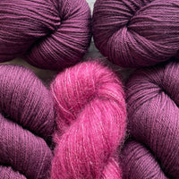 Milton Cardigan Yarn Bundle, Aussie Extra Fine Sport (MC) and Mohair Silk (CC), FREE US SHIPPING!