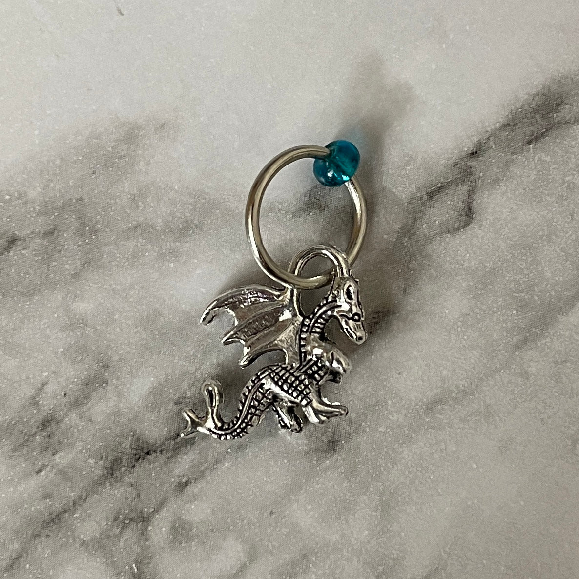 Nordic Seas Quartet - Dragon Lore 2 (designed by Alexandra Davidoff) in Aussie Extra Fine DK with Nylon, + 1 Dragon Stitch Marker, [Pattern is NOT included]