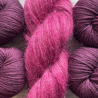 Milton Cardigan Yarn Bundle, Aussie Extra Fine Sport (MC) and Mohair Silk (CC), FREE US SHIPPING!