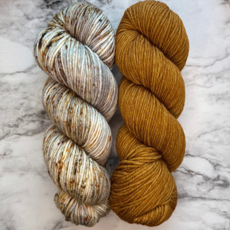 Granite & Golden Duo on Aussie Extra Fine DK with Nylon
