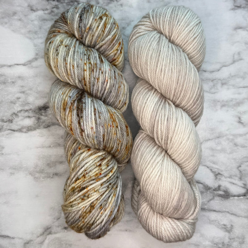 Granite & Oyster Duo on Aussie Extra Fine DK with Nylon