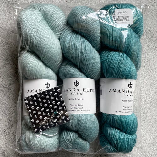 Sea & Air Gradient, Trio in Aussie Extra Fine Fingering 4 ply
