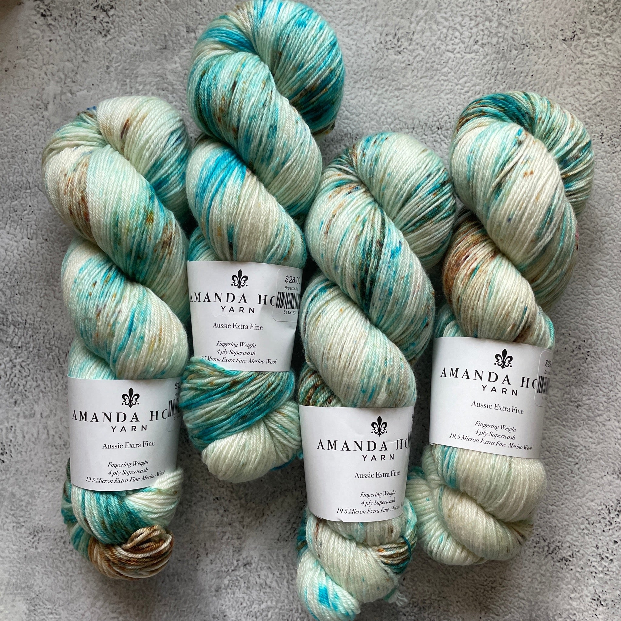 Breakfast at Tiffany's, Aussie Extra Fine Fingering or Aussie Extra Fine Sock with Nylon
