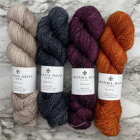 Song Of The Moon Sweater Kit in Merino Linen, 3 MC & 3 CC + 🫖1 Tiny Teapot Progress Keeper & Knitting Stitch Marker⚜️PATTERN IS NOT INCLUDED⚜️FREE US SHIPPING⚜️Cashmere Pearl-After Midnight-Claret-Pumpkin Spice