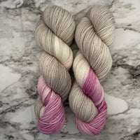 AP (Assigned Pooling), Pink Cloud/White Smoke, Aussie Extra Fine Fingering, Dyed for Assigned Pooling