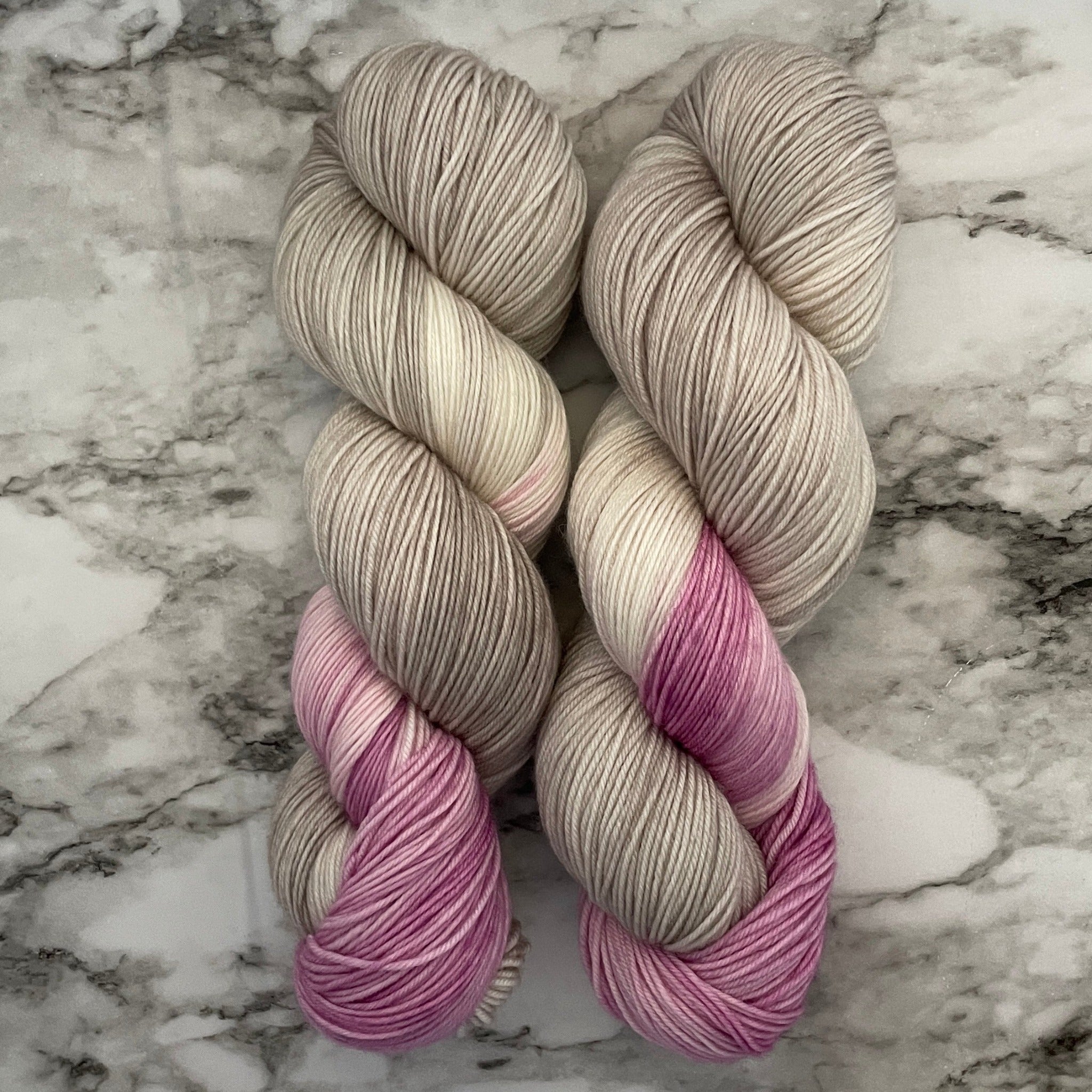 AP (Assigned Pooling), Pink Cloud/White Smoke, Aussie Extra Fine Fingering, Dyed for Assigned Pooling