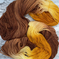 AP (Assigned Pooling), Curcumin Yellow/Cafe Latte, Aussie Extra Fine Fingering, Dyed for Assigned Pooling