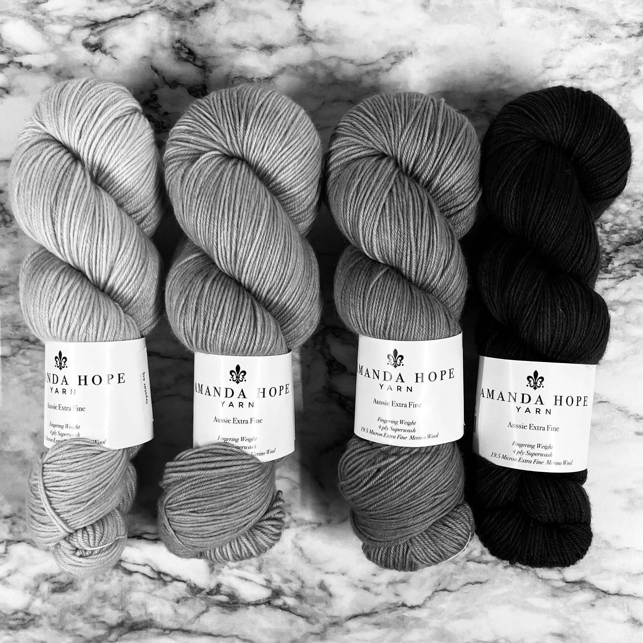 Heather Moorland Gradient, Quartet in Aussie Extra Fine Fingering or Aussie Extra Fine Sock with Nylon