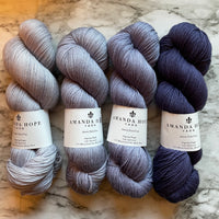 Champ de Lavande Gradient, Quartet in Aussie Extra Fine Fingering or Aussie Extra Fine Sock with Nylon